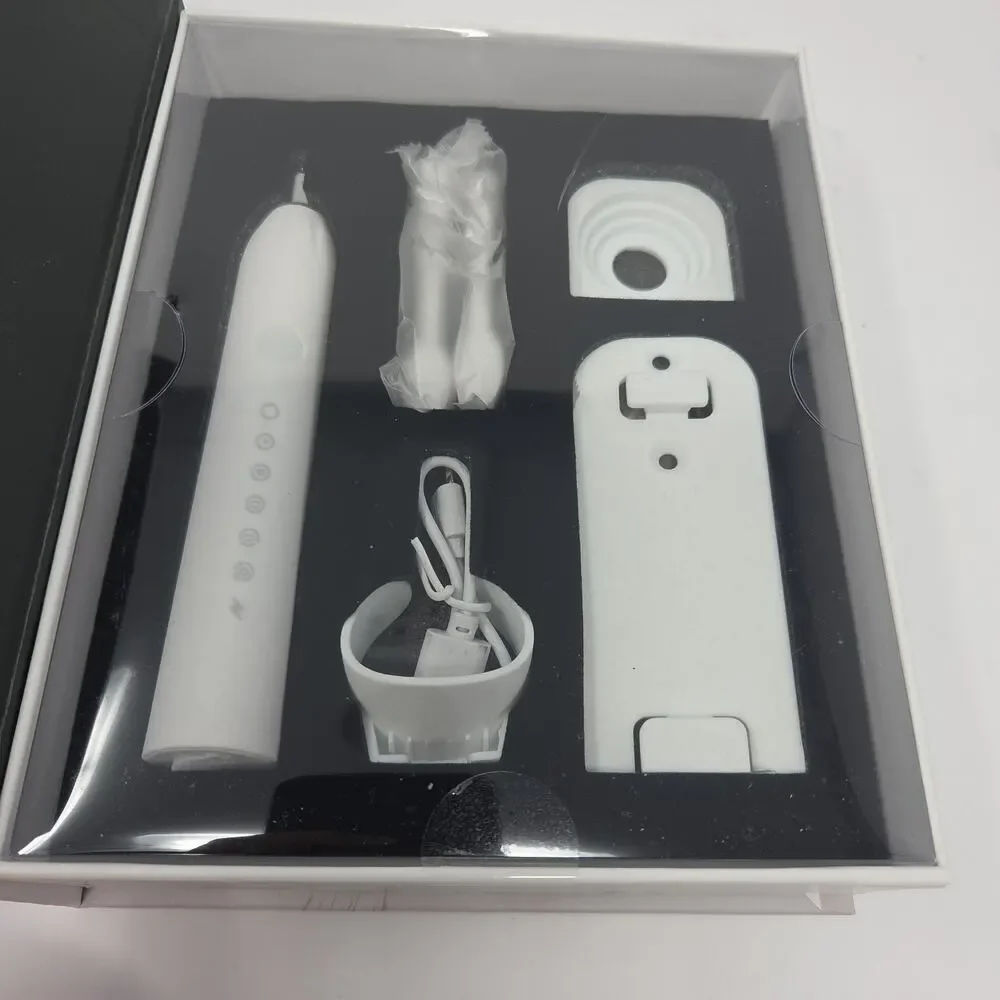 Sharper Image Electric Rechargeable Toothbrush Set White 5 Modes Timer Travel